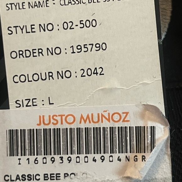 Hummel Polo Shirt Sz L Justo Munoz Black VALLADOLID logo collar - Picture 10 of 10